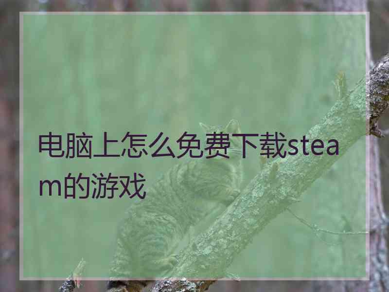 电脑上怎么免费下载steam的游戏