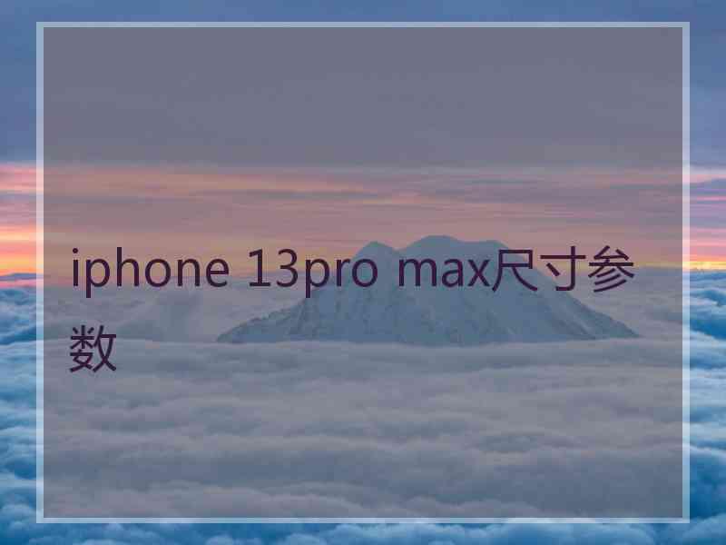 iphone 13pro max尺寸参数