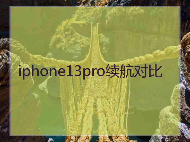 iphone13pro续航对比