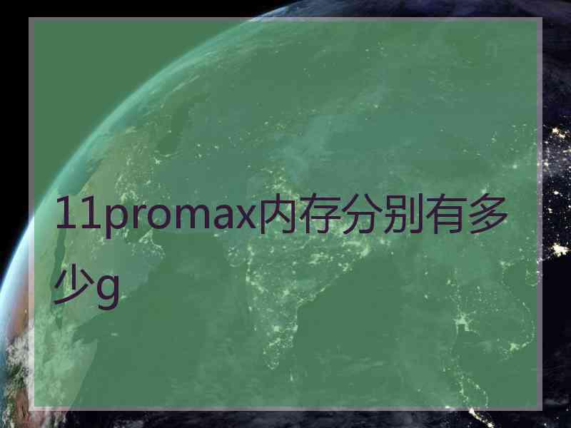 11promax内存分别有多少g