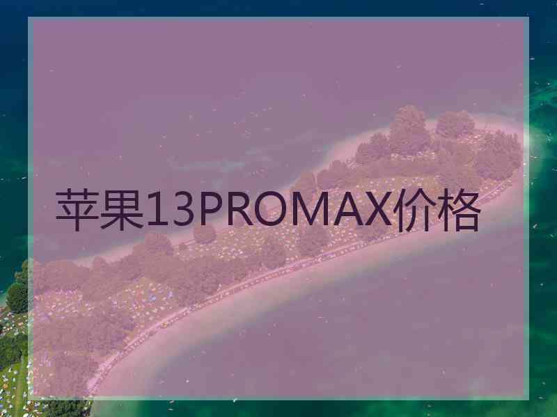 苹果13PROMAX价格