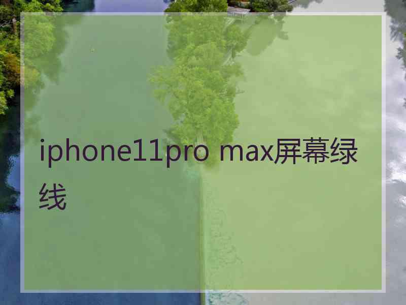 iphone11pro max屏幕绿线