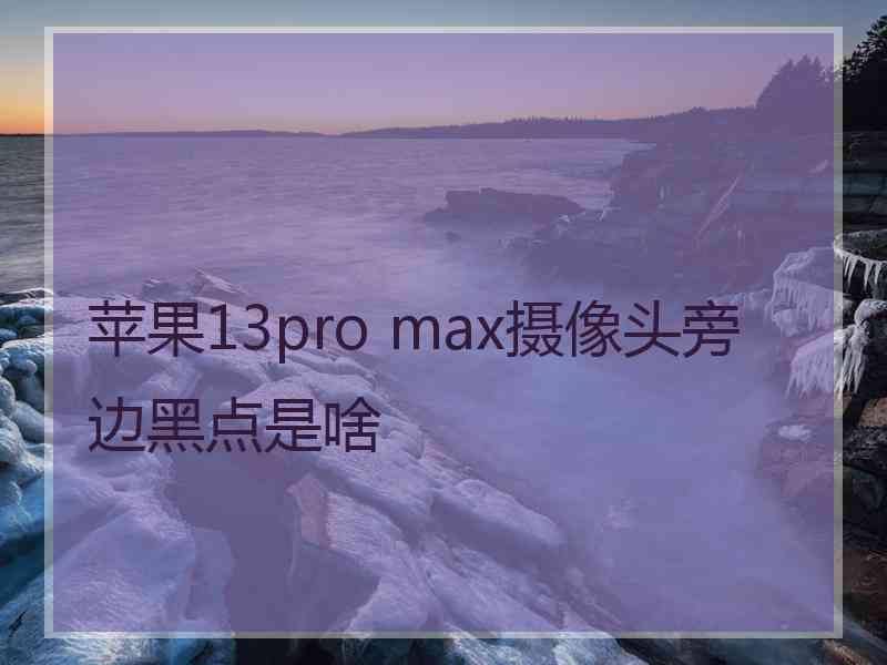 苹果13pro max摄像头旁边黑点是啥