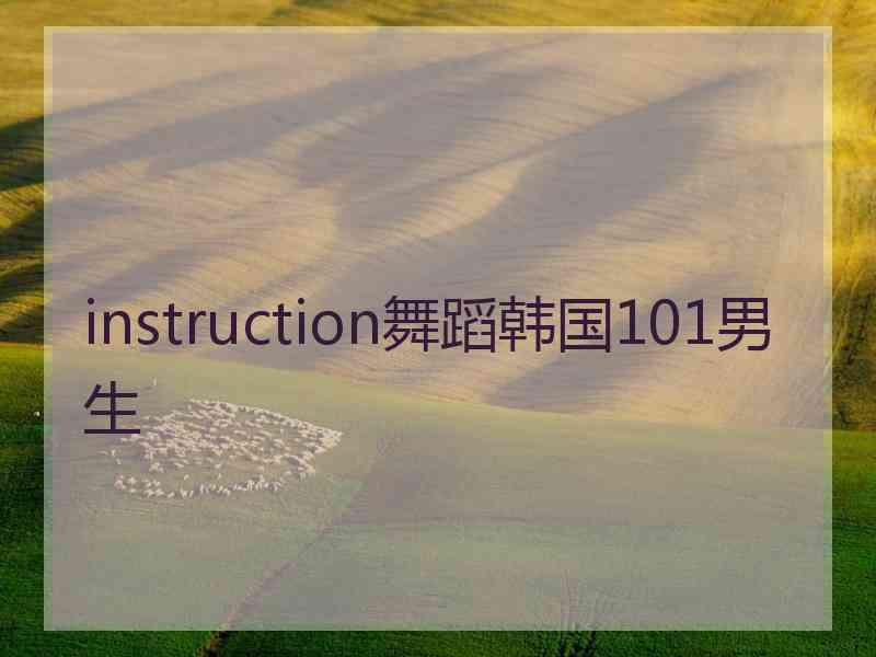 instruction舞蹈韩国101男生