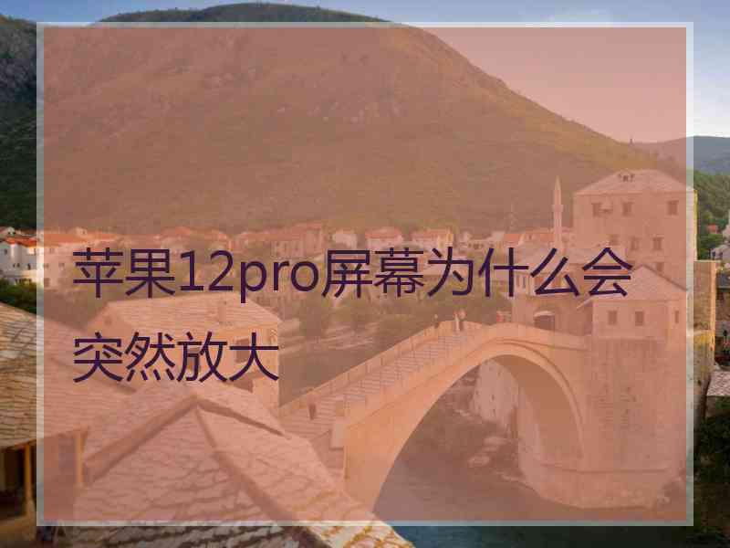 苹果12pro屏幕为什么会突然放大