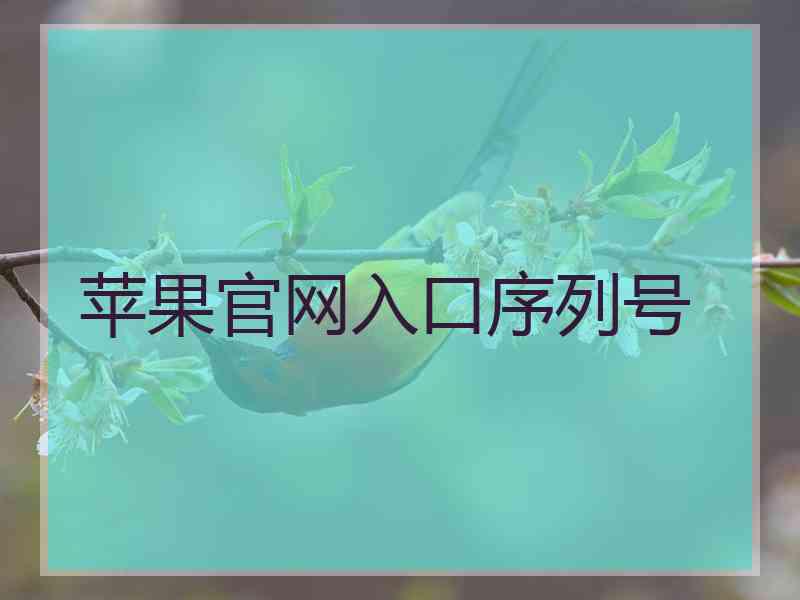 苹果官网入口序列号