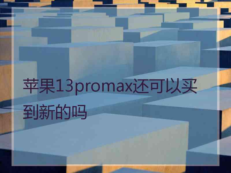 苹果13promax还可以买到新的吗