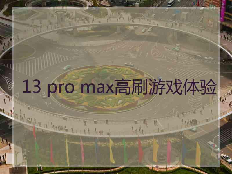 13 pro max高刷游戏体验