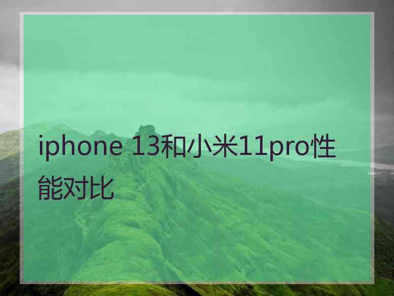 iphone 13和小米11pro性能对比