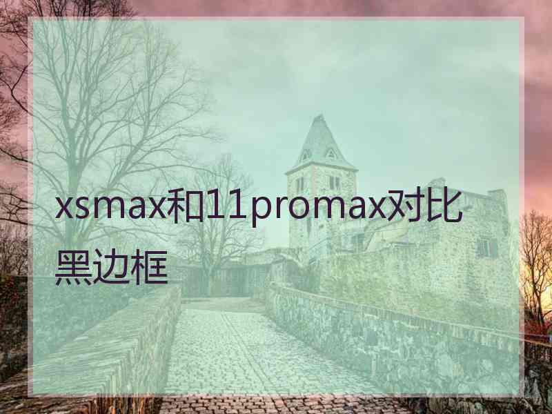 xsmax和11promax对比黑边框