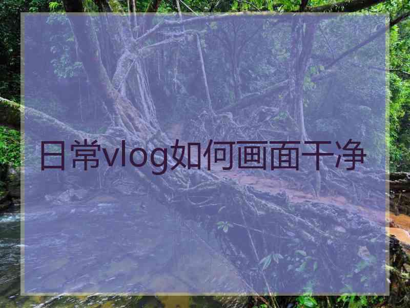 日常vlog如何画面干净