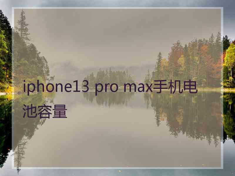 iphone13 pro max手机电池容量