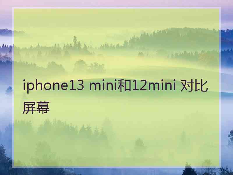 iphone13 mini和12mini 对比屏幕