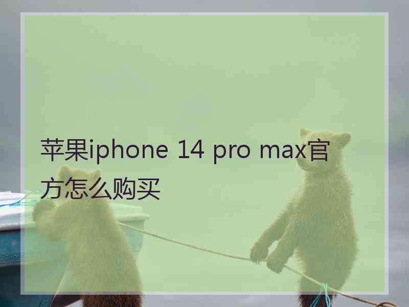 苹果iphone 14 pro max官方怎么购买