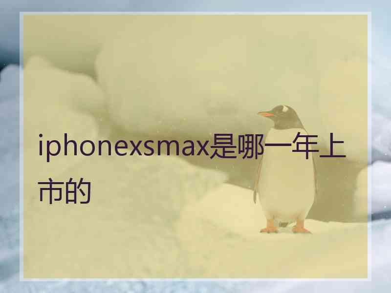 iphonexsmax是哪一年上市的