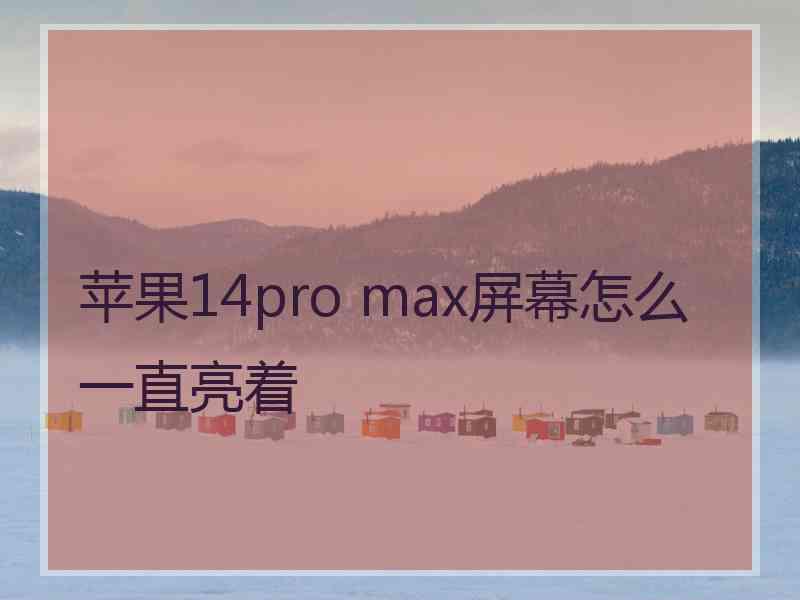 苹果14pro max屏幕怎么一直亮着