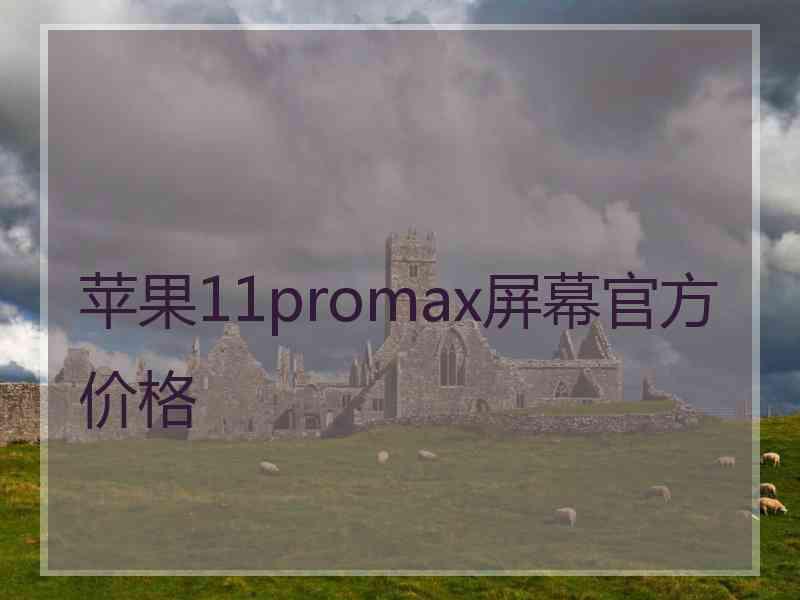 苹果11promax屏幕官方价格