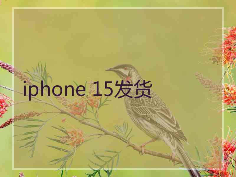 iphone 15发货