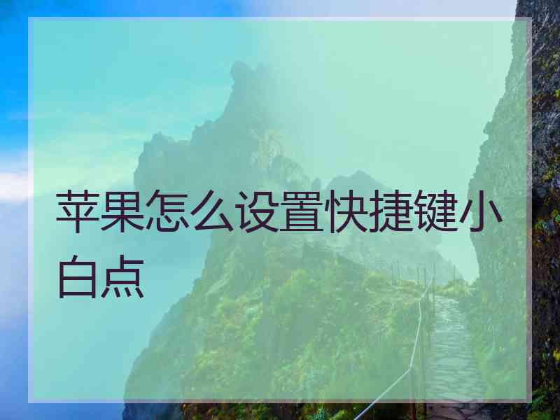 苹果怎么设置快捷键小白点