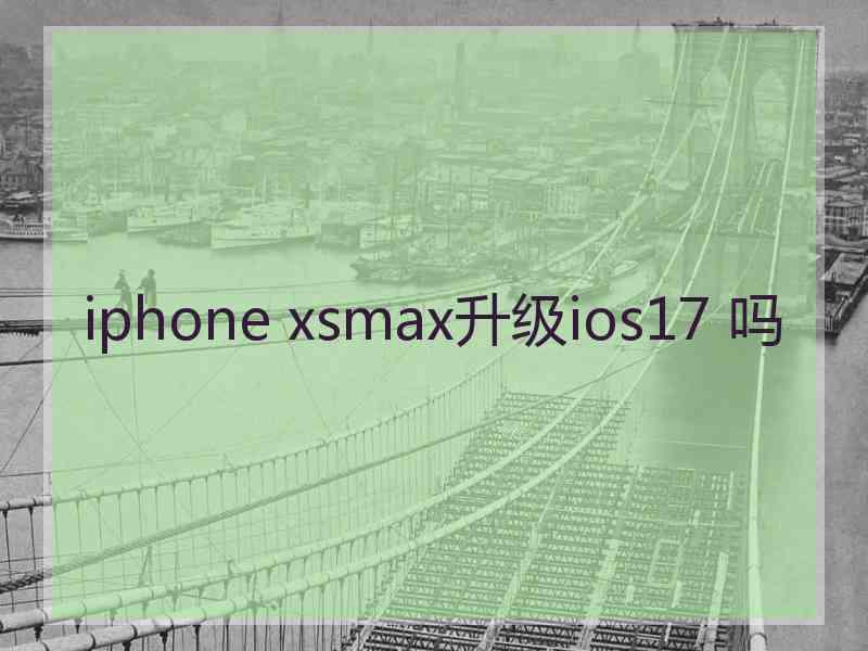 iphone xsmax升级ios17 吗