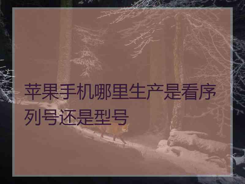 苹果手机哪里生产是看序列号还是型号