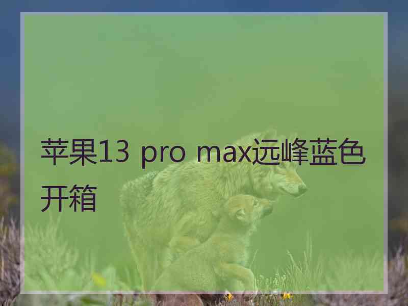 苹果13 pro max远峰蓝色开箱