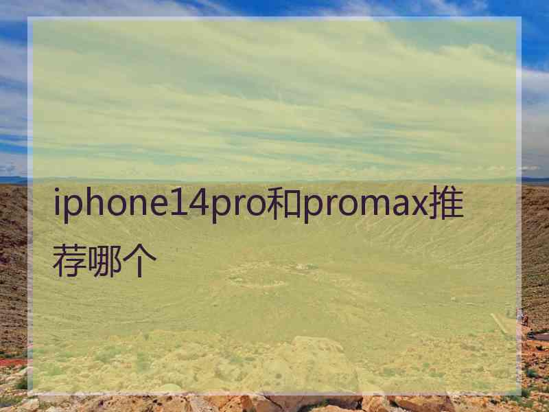 iphone14pro和promax推荐哪个