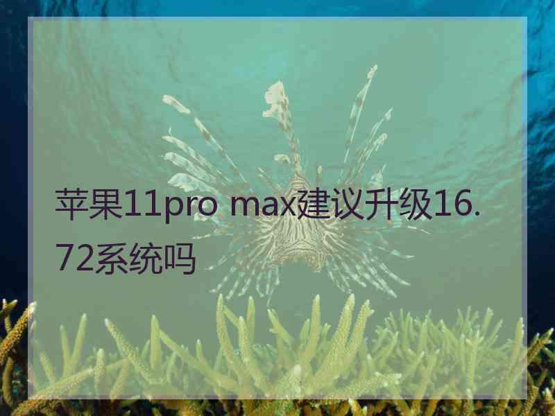 苹果11pro max建议升级16.72系统吗