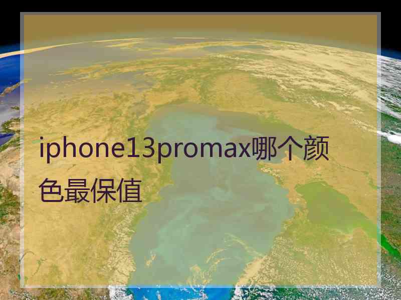 iphone13promax哪个颜色最保值