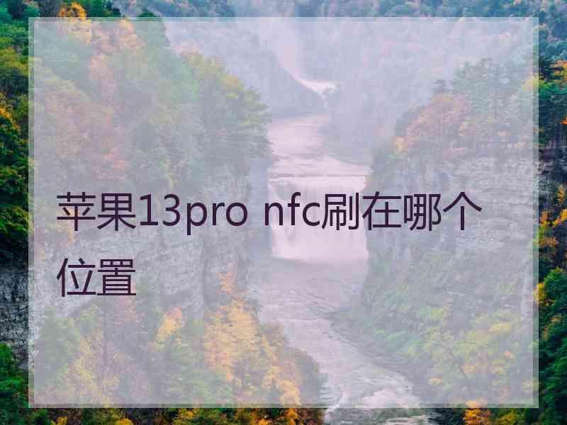 苹果13pro nfc刷在哪个位置