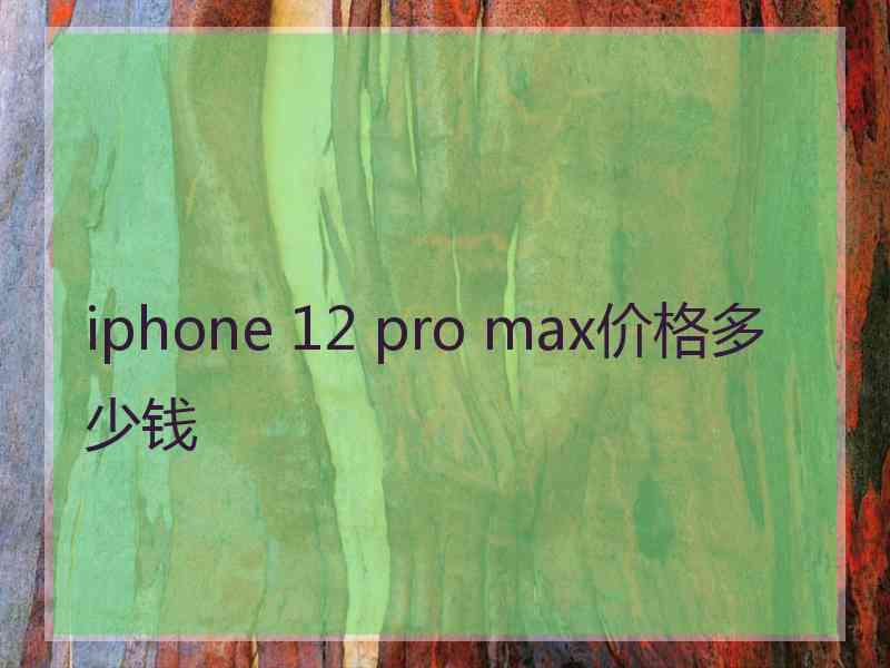 iphone 12 pro max价格多少钱