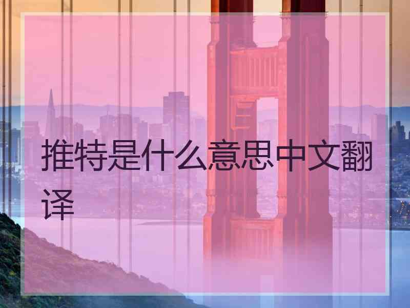 推特是什么意思中文翻译