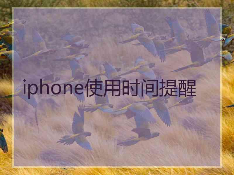 iphone使用时间提醒