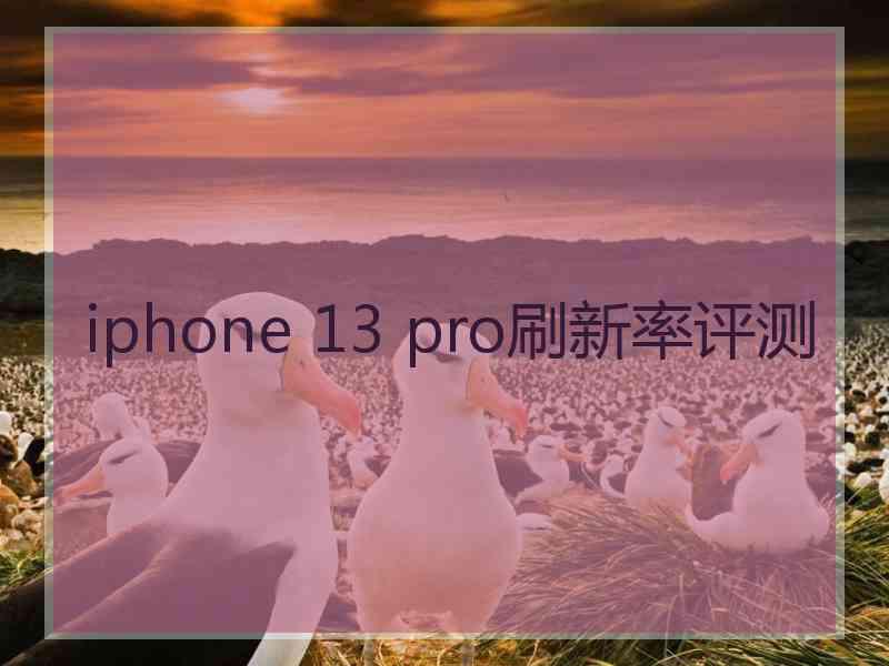 iphone 13 pro刷新率评测