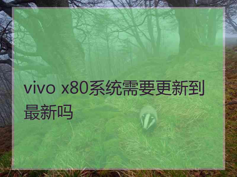 vivo x80系统需要更新到最新吗
