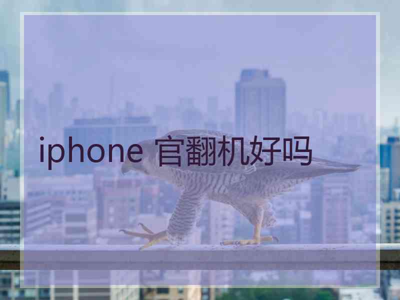 iphone 官翻机好吗