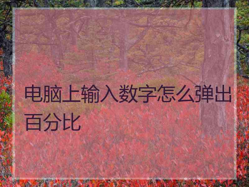 电脑上输入数字怎么弹出百分比