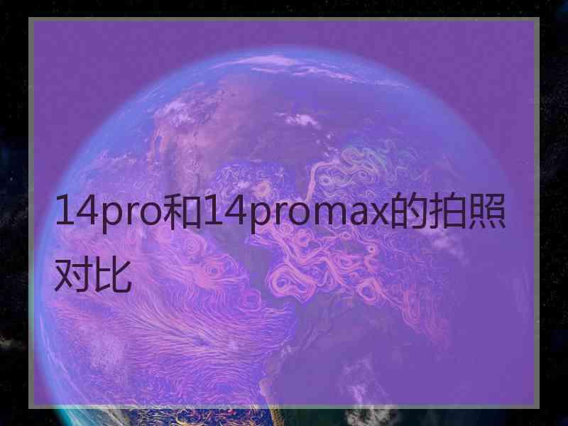 14pro和14promax的拍照对比