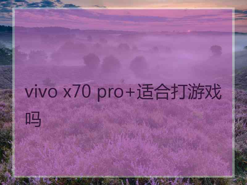 vivo x70 pro+适合打游戏吗