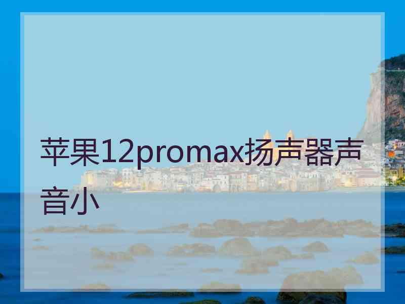 苹果12promax扬声器声音小