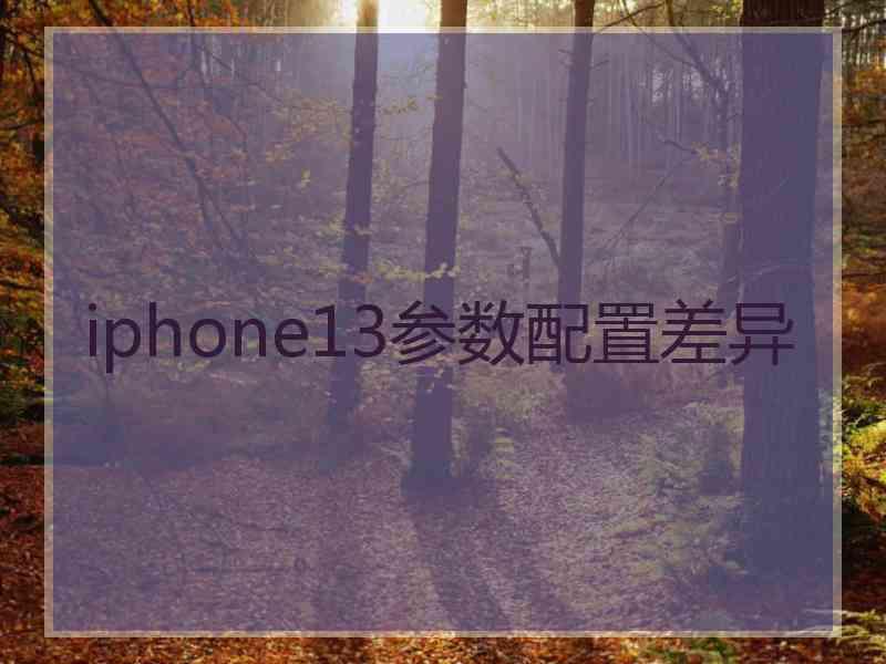 iphone13参数配置差异