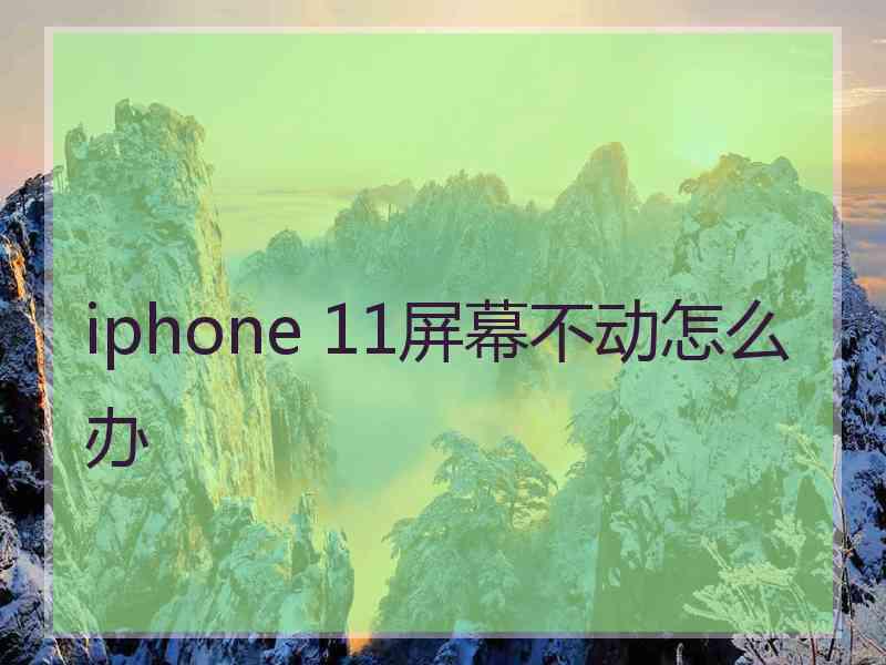 iphone 11屏幕不动怎么办