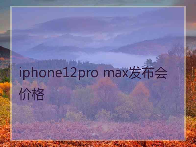 iphone12pro max发布会价格