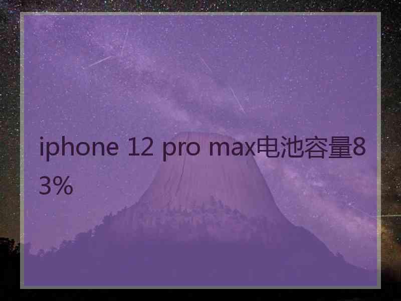 iphone 12 pro max电池容量83%