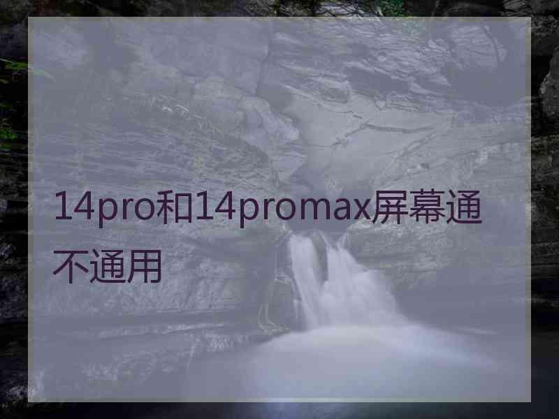 14pro和14promax屏幕通不通用