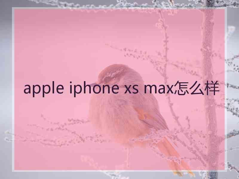 apple iphone xs max怎么样