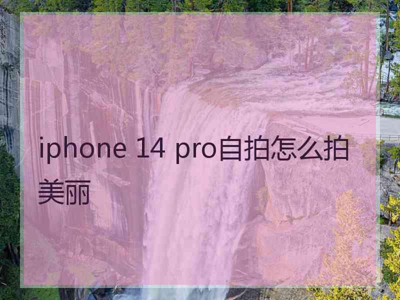 iphone 14 pro自拍怎么拍美丽