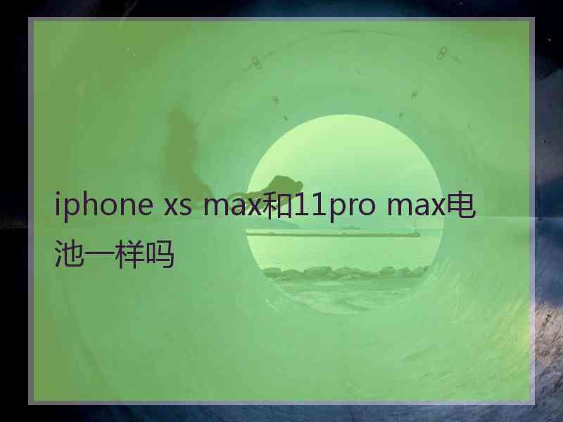 iphone xs max和11pro max电池一样吗