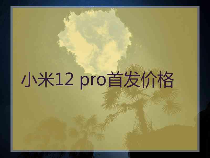 小米12 pro首发价格