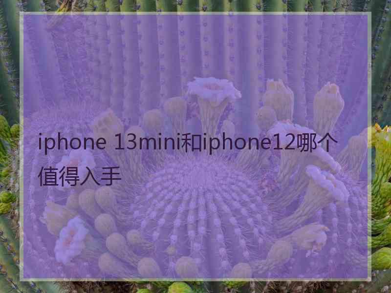 iphone 13mini和iphone12哪个值得入手